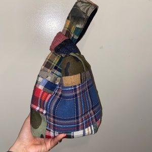 Yaito x Complex reconstructed flannel knot bag